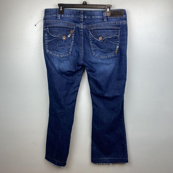 Silver Jeans Suki Surplus Jeans Womens 36x32 Bootcut Stretch‎ Distressed Denim - Picture 5 of 15